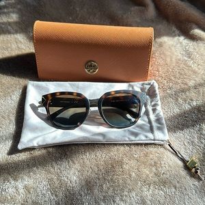 Tory Burch Matte Black and brown for Women - 53-19-135 mm Sunglasses